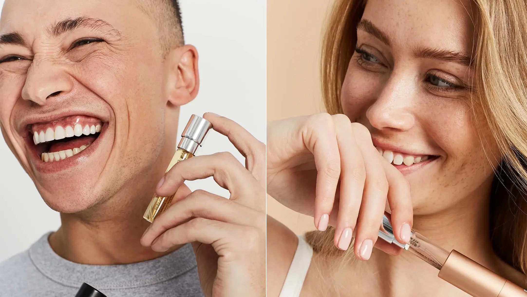 Een man en een vrouw met een Parfumado parfum abonnement