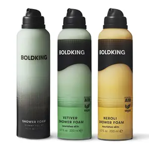 Drie verschillenden soorten scheerschuim van Boldking