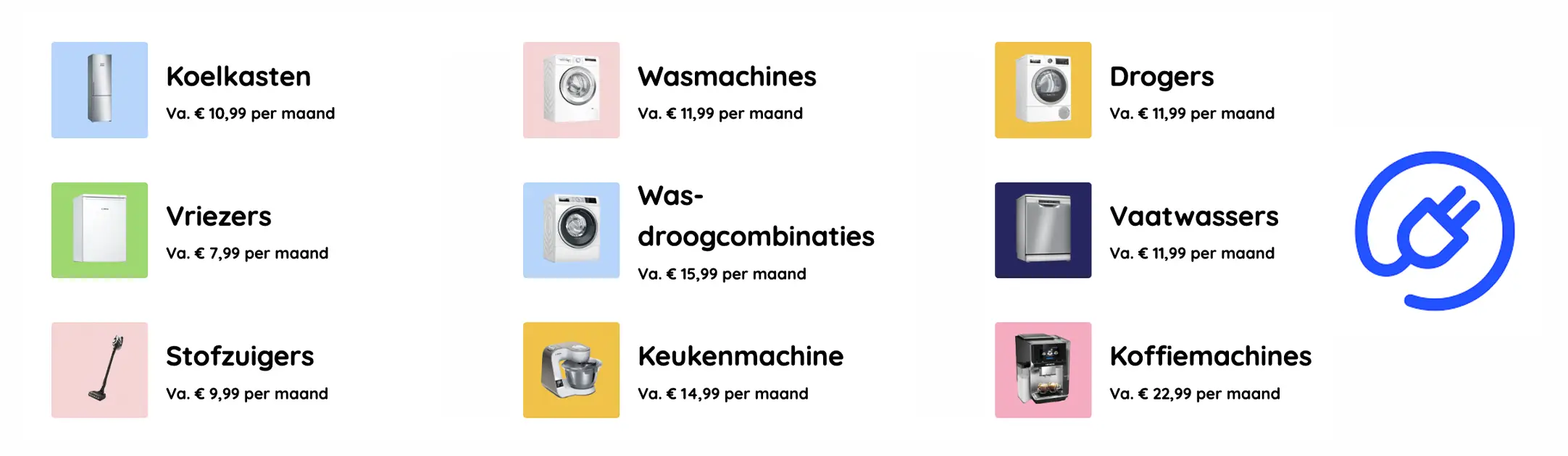 Alle soorten abonnementen van BlueMovement inclusief prijs per maand