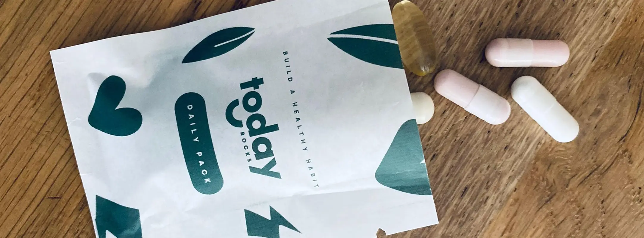 Een zakje Today.rocks met liposomale supplementen